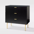 Brian 32 Tall 3 Drawer Bachelors Chest with storage for bedroom| ART OF LIVING DESIGNS-BLACK
