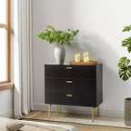 Brian Comodino a 3 cassetti alto 32 con contenitore per camera da letto| ART OF LIVING DESIGNS-NERO