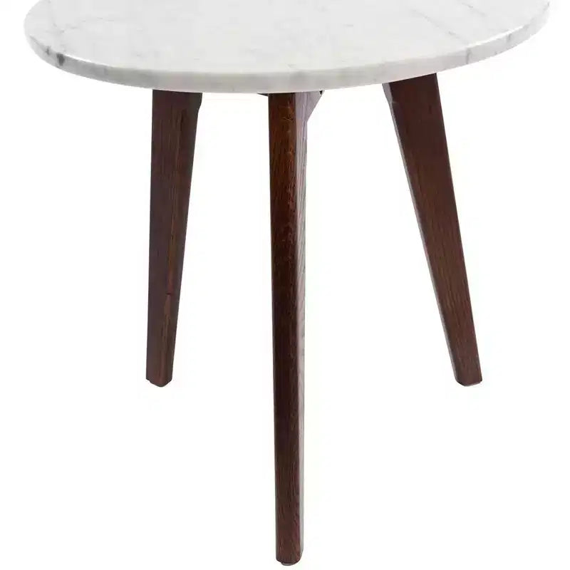 Il tavolino Bianco Collection Cherie 15 rotondo in marmo bianco di Carrara italiano