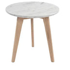 Il tavolino Bianco Collection Cherie 15 rotondo in marmo bianco di Carrara italiano