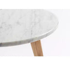 Il tavolino Bianco Collection Cherie 15 rotondo in marmo bianco di Carrara italiano