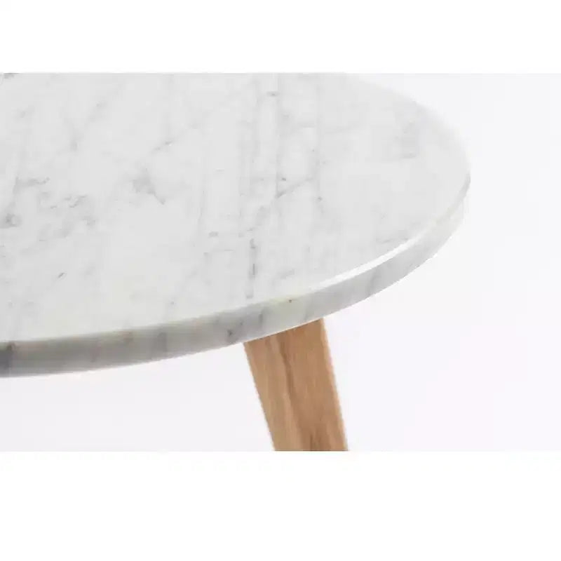 Il tavolino Bianco Collection Cherie 15 rotondo in marmo bianco di Carrara italiano