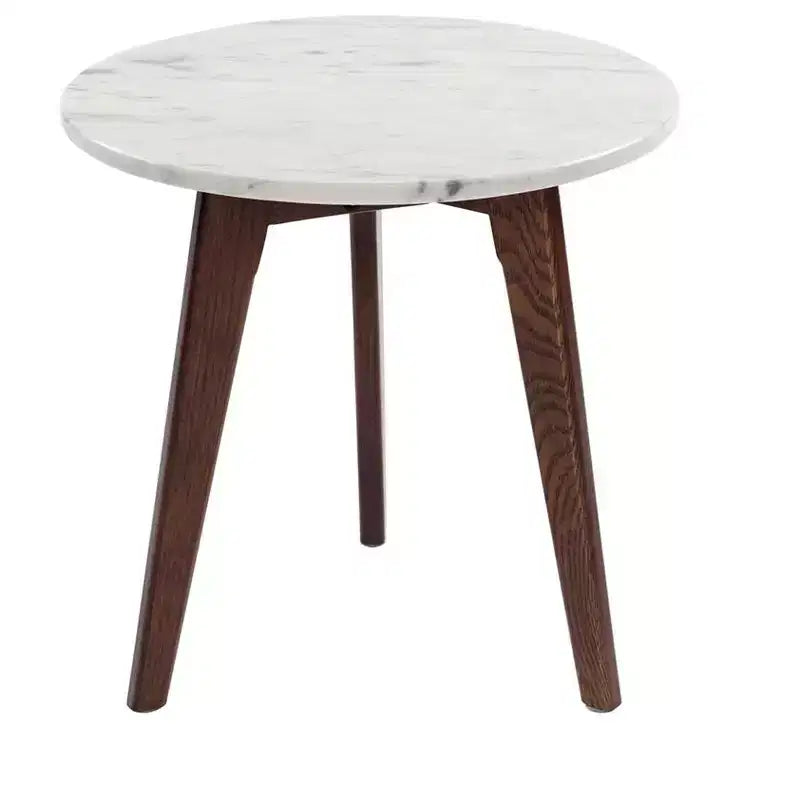 Il tavolino Bianco Collection Cherie 15 rotondo in marmo bianco di Carrara italiano