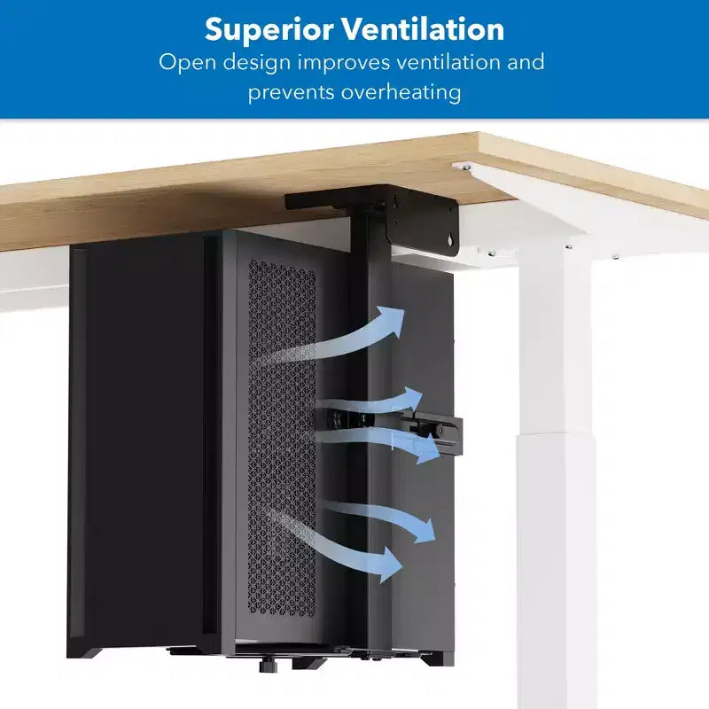 Mount-It! Supporto CPU Rotante per Carichi Pesanti | Staffa CPU Regolabile in Altezza e Larghezza per Installazione Sotto la Scrivania e a Parete | Capacità di Carico 20 kg