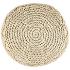 Northlight Pouf Pouf Rotondo in Cotone Naturale Fatto a Mano con Macramè Solido Crema 18