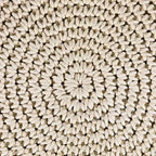 Northlight Pouf Pouf Rotondo in Cotone Naturale Fatto a Mano con Macramè Solido Crema 18