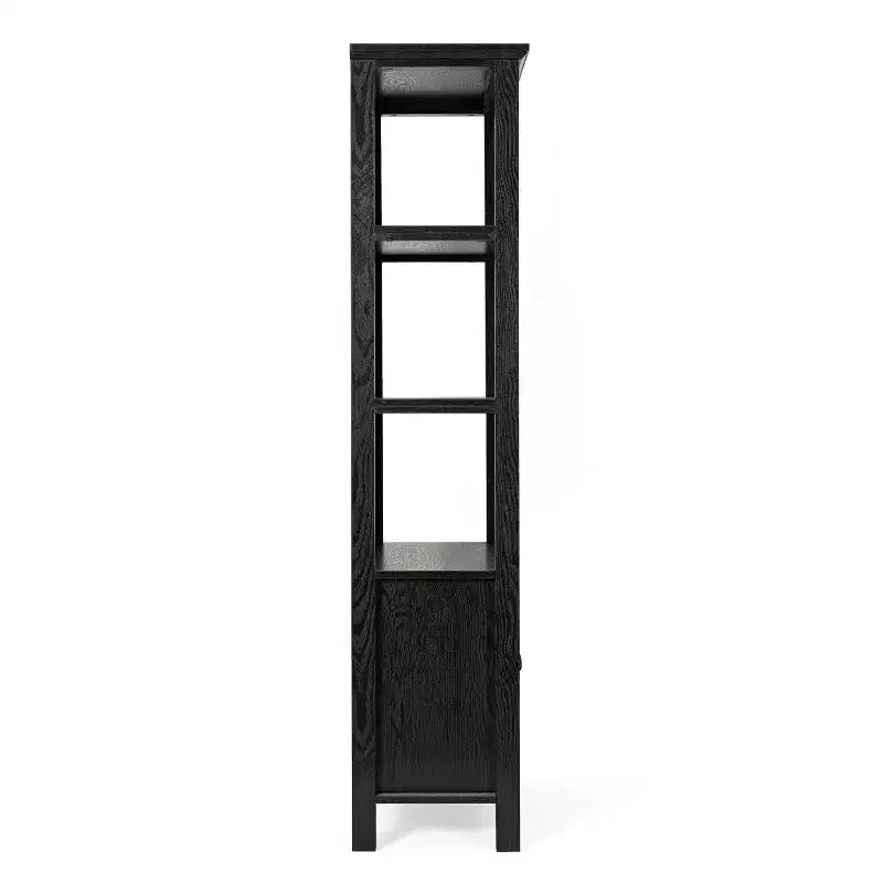 Libreria e armadietto contenitore Flash Furniture Stella Modern Farmhouse con ante in vetro temperato e 3 ripiani superiori