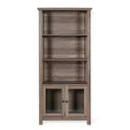 Libreria e armadietto contenitore Flash Furniture Stella Modern Farmhouse con ante in vetro temperato e 3 ripiani superiori