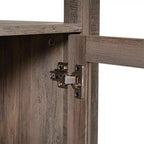 Libreria e armadietto contenitore Flash Furniture Stella Modern Farmhouse con ante in vetro temperato e 3 ripiani superiori