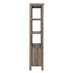 Libreria e armadietto contenitore Flash Furniture Stella Modern Farmhouse con ante in vetro temperato e 3 ripiani superiori