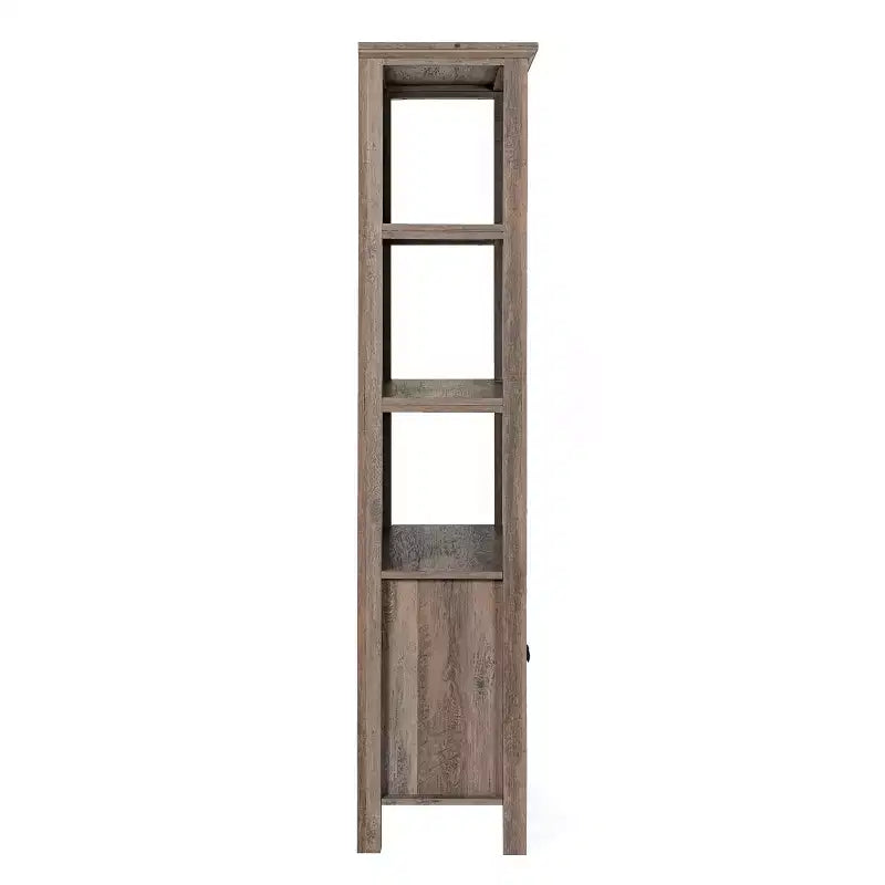 Libreria e armadietto contenitore Flash Furniture Stella Modern Farmhouse con ante in vetro temperato e 3 ripiani superiori