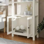 Libreria e armadietto contenitore Flash Furniture Stella Modern Farmhouse con ante in vetro temperato e 3 ripiani superiori