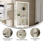 Libreria e armadietto contenitore Flash Furniture Stella Modern Farmhouse con ante in vetro temperato e 3 ripiani superiori