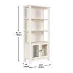 Libreria e armadietto contenitore Flash Furniture Stella Modern Farmhouse con ante in vetro temperato e 3 ripiani superiori