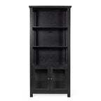 Libreria e armadietto contenitore Flash Furniture Stella Modern Farmhouse con ante in vetro temperato e 3 ripiani superiori