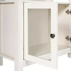 Libreria e armadietto contenitore Flash Furniture Stella Modern Farmhouse con ante in vetro temperato e 3 ripiani superiori