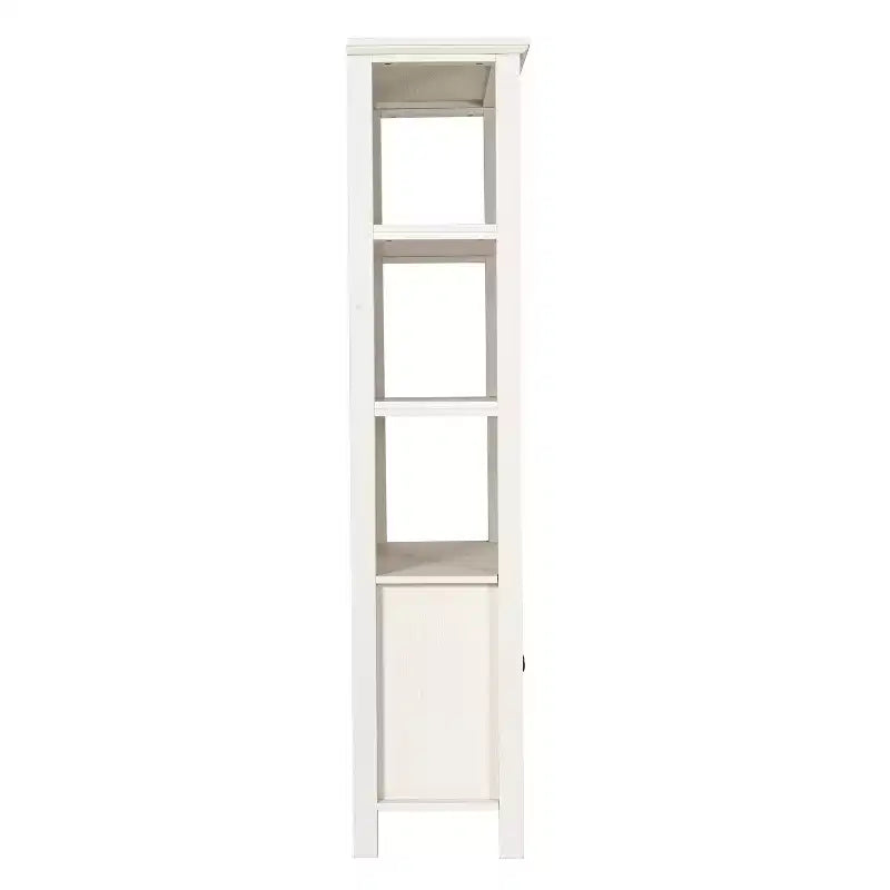 Libreria e armadietto contenitore Flash Furniture Stella Modern Farmhouse con ante in vetro temperato e 3 ripiani superiori