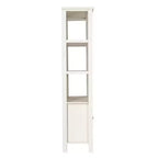 Libreria e armadietto contenitore Flash Furniture Stella Modern Farmhouse con ante in vetro temperato e 3 ripiani superiori