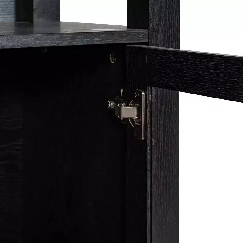 Libreria e armadietto contenitore Flash Furniture Stella Modern Farmhouse con ante in vetro temperato e 3 ripiani superiori