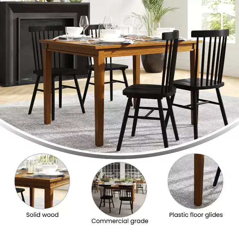Tavolo da pranzo in legno Merrick Lane con gambe affusolate