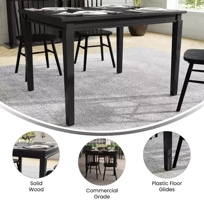 Tavolo da pranzo in legno Merrick Lane con gambe affusolate