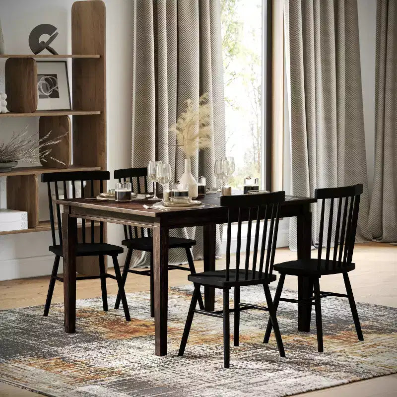 Tavolo da pranzo in legno Merrick Lane con gambe affusolate