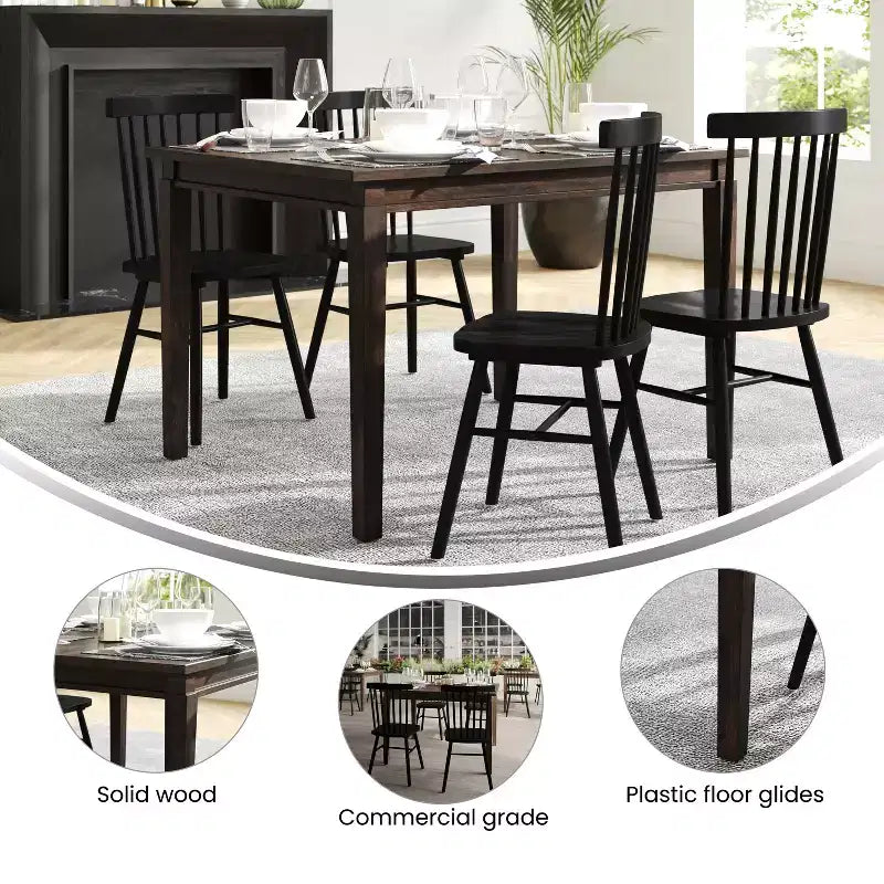 Tavolo da pranzo in legno Merrick Lane con gambe affusolate