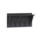 Flash Furniture Daly Wall Mounted Solid Pine Wood Storage Rack with Upper Shelf and 5 Hanging Hooks For Entryway, Kitchen, Bathroom