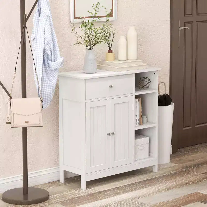 Mobiletto da Bagno Costway a Pavimento, Credenza da Cucina Autoportante con Cassetto, Organizzatore Contenitore