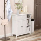 Mobiletto da Bagno Costway a Pavimento, Credenza da Cucina Autoportante con Cassetto, Organizzatore Contenitore