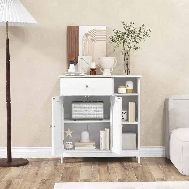 Mobiletto da Bagno Costway a Pavimento, Credenza da Cucina Autoportante con Cassetto, Organizzatore Contenitore