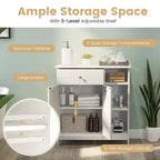 Mobiletto da Bagno Costway a Pavimento, Credenza da Cucina Autoportante con Cassetto, Organizzatore Contenitore