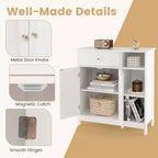 Mobiletto da Bagno Costway a Pavimento, Credenza da Cucina Autoportante con Cassetto, Organizzatore Contenitore