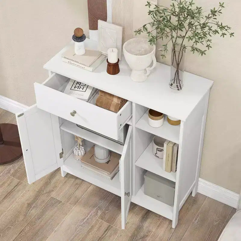 Mobiletto da Bagno Costway a Pavimento, Credenza da Cucina Autoportante con Cassetto, Organizzatore Contenitore