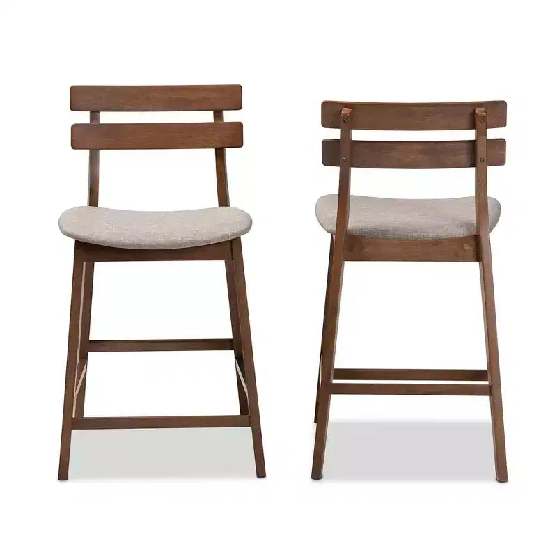Set di 2 sgabelli da bar alti Larine Wood - Baxton Studio