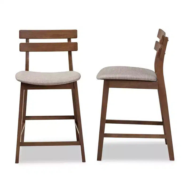 Set di 2 sgabelli da bar alti Larine Wood - Baxton Studio