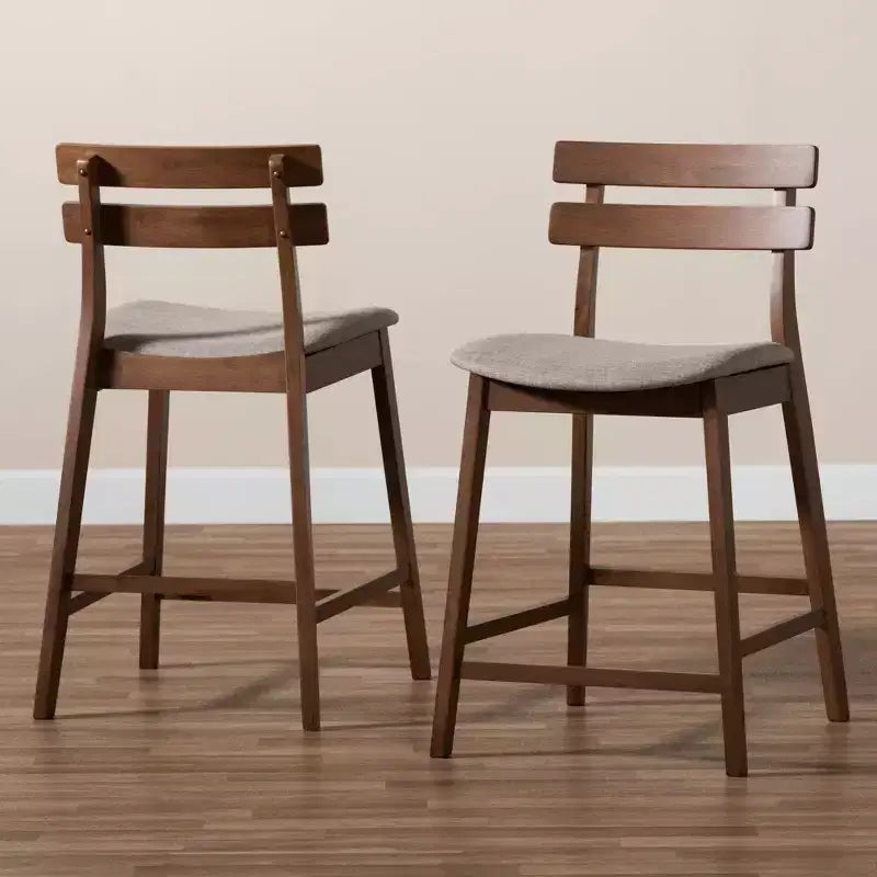 Set di 2 sgabelli da bar alti Larine Wood - Baxton Studio