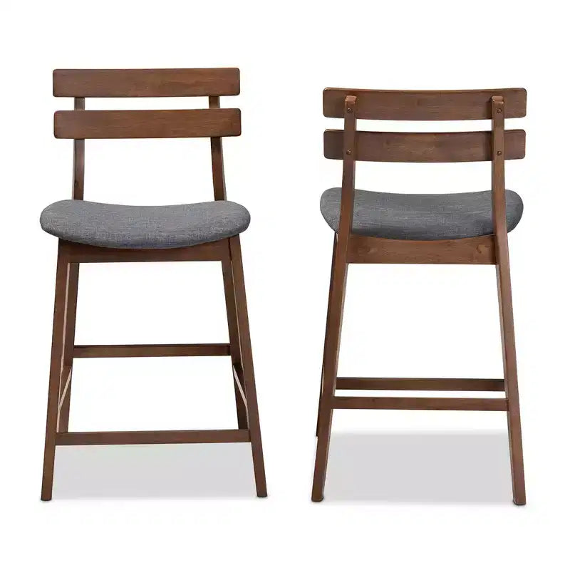 Set di 2 sgabelli da bar alti Larine Wood - Baxton Studio
