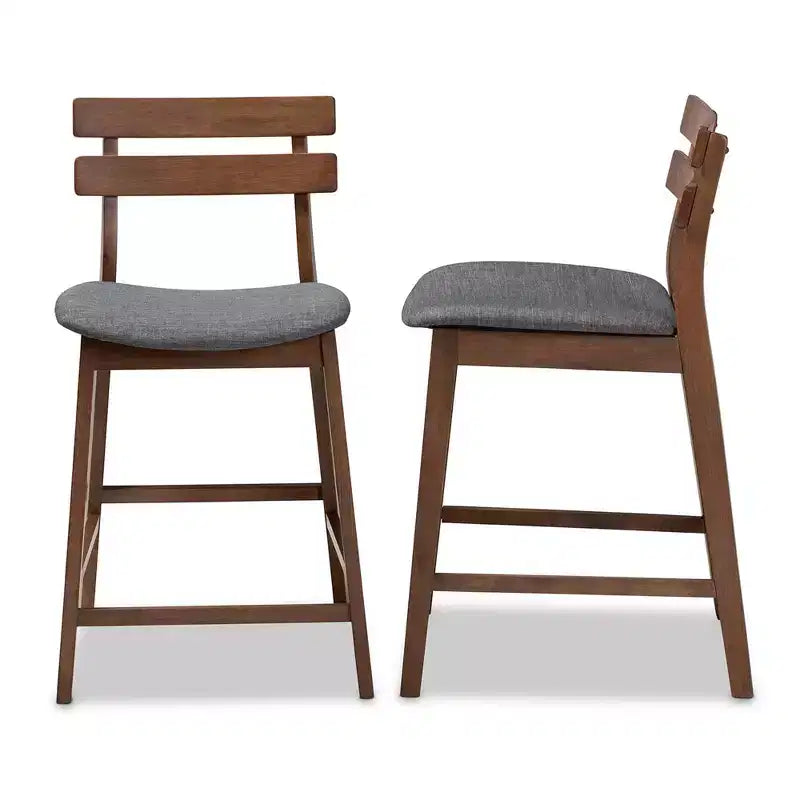 Set di 2 sgabelli da bar alti Larine Wood - Baxton Studio
