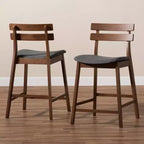 Set di 2 sgabelli da bar alti Larine Wood - Baxton Studio
