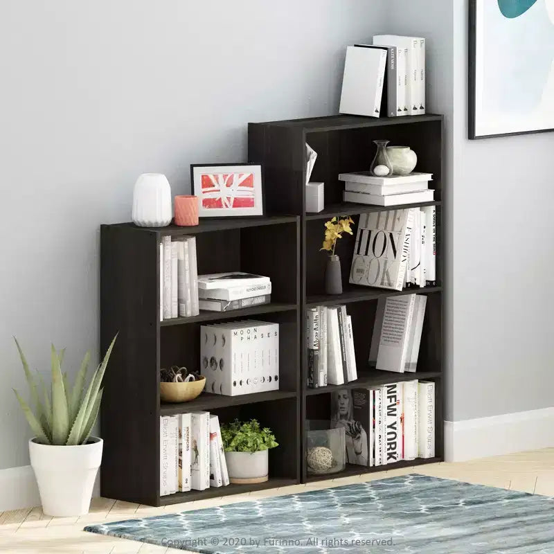 Furinno 4-Cube Scaffale Aperto Libreria Mobile Contenitore Multifunzionale, Espresso