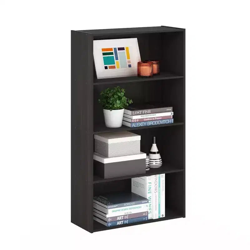 Furinno 4-Cube Scaffale Aperto Libreria Mobile Contenitore Multifunzionale, Espresso