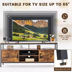 Mobile TV industriale Costway per TV fino a 65'' - Centro multimediale con armadietti e ripiano regolabile