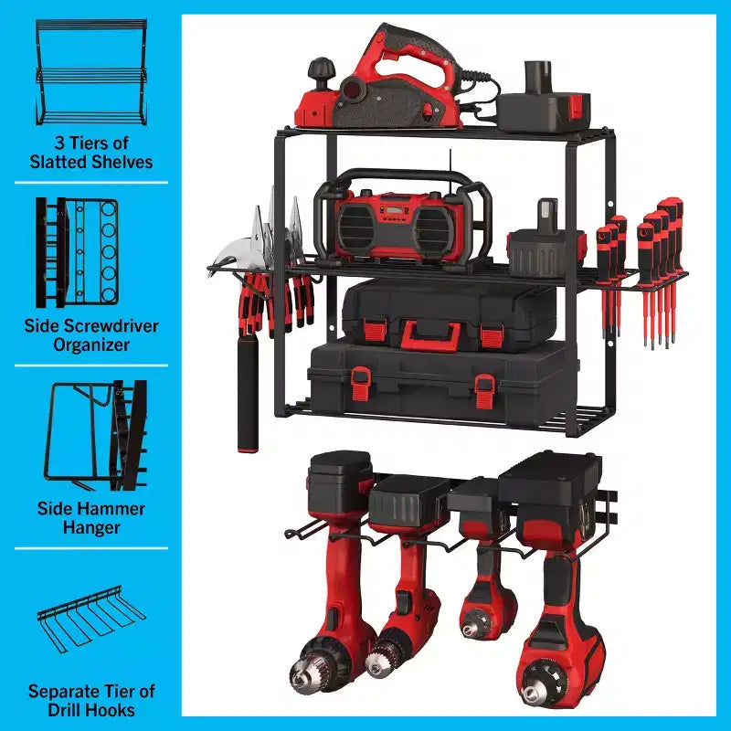 Scaffale Porta Utensili a 3 Livelli di Stalwart