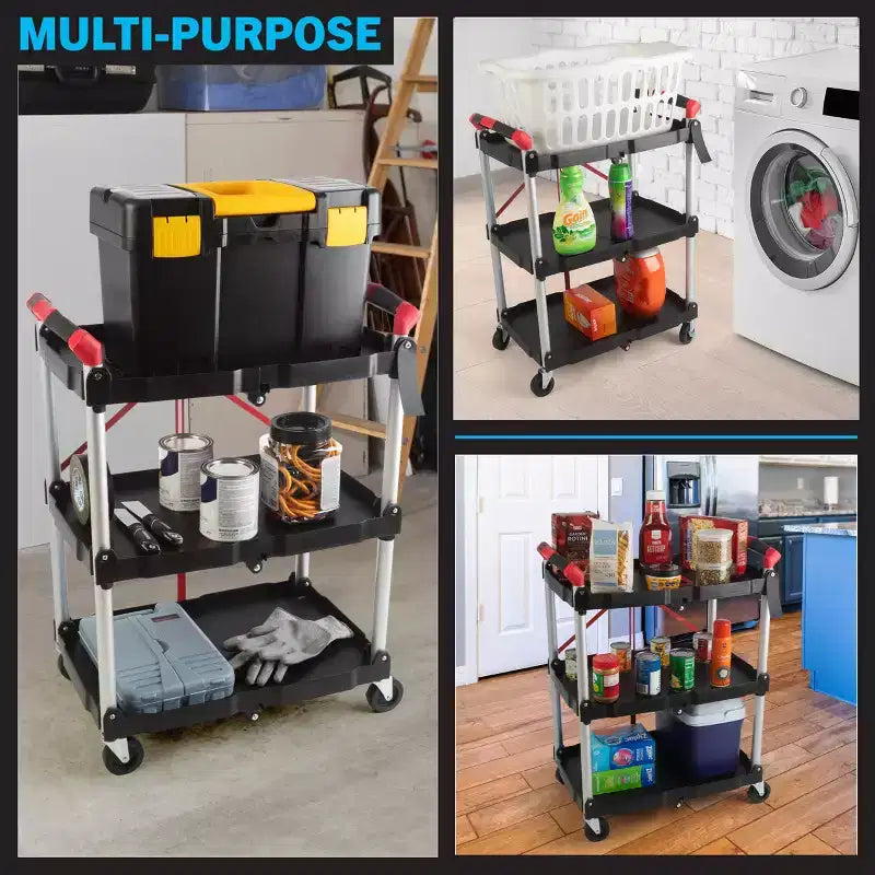 Carrello pieghevole Stalwart con capacità di 22,7 kg per ripiano