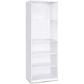 Furinno 5 Cubes Bookcase Space Saver Organizer Bookshelf w/Adjustable Open Shelves,White