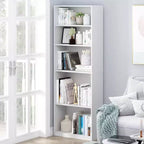 Furinno Libreria a 5 Cubi Salvaspazio con Scaffali Aperti Regolabili, Bianco