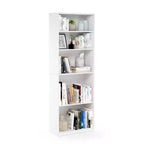 Furinno Libreria a 5 Cubi Salvaspazio con Scaffali Aperti Regolabili, Bianco