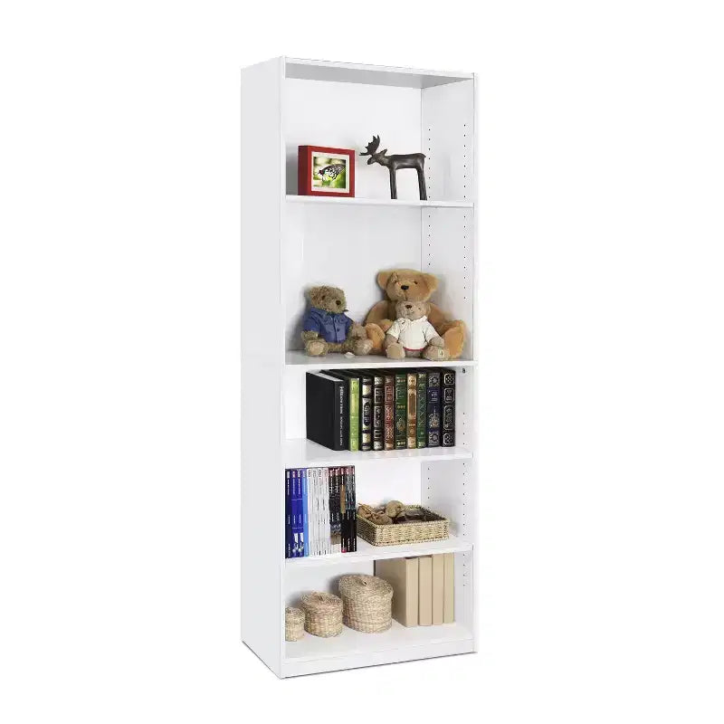 Furinno Libreria a 5 Cubi Salvaspazio con Scaffali Aperti Regolabili, Bianco
