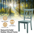 Costway Set da Pranzo 5 Pezzi, Tavolo Rettangolare Moderno e 4 Sedie in Legno di Gomma, per Cucina e Colazione